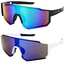 Lot De 3 Lunettes De Sport ROTKUSZ – Protection UV400, Grandes Lentilles, Plaquettes Nasales Réglables – Pour Vélo, Running, Escalade, Pêche – Homme Et Femme