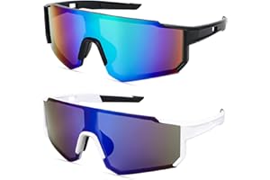 MplehDa Lot de 2 lunettes de soleil polarisées pour homme et femme - Protection UV 400 - Coupe-vent - Protection contre le vent - Pour activités de plein air