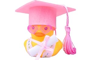 ‎MWMOEEN Mwmoeen Funny Academic Rubber Duck with Diploma, Mini Graduation Duck Car Dashboard Decoration with Graduation Hat Sash Glasses and Sash, Exam Passed, Positive Gifts