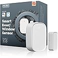 MOES Smart Door and Window Sensor, Wireless Detector for Alarm System and Smart Home, Compatible with Smart Life/MOES APP, Works with Alexa Google Home Voice Control, Requires MOES ZigBee Gateway