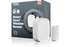 MOES Smart Door and Window Sensor, MOES/Tuya ZigBee Hub Required, Wireless Detector for Alarm System, MOES/Smart Life/Tuya App Remote Control, Compatible with Tuya Devices, Alexa, and Google Assistant