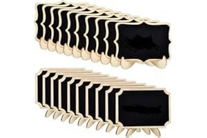 Dokpav 20 Pezzi Mini Lavagna Piccola Lavagnette, 10 * 7.5 cm Piccola Segnaposto Lavagnette con Cavalletto per Cartellini Prezzi, Matrimoni, Feste, Numero di Tavolo