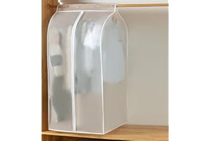 GQC Staubdichte Kleidersäcke,50 x 80 x 120 cm Transparente PEVA Kleiderhülle Große Kleiderschutzhülle für Kleidung mit Reißverschluss Staubschutz Aufbewahrungstasche für Anzug Mantel T-Shirt