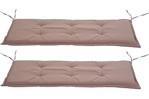 Outsunny Bankauflage, 2er Set, Bankkissen, Sitzkissen für Gartenbank, Polster Polyester Beige 120 x B54 x D5 cm