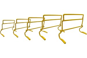 WANTALIS Lot de 5 Haies réglables | 3 hauteurs | Pliables | Résiste aux chocs | Multi-Sports | Jaune