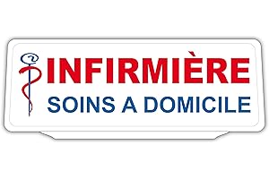 SIGNAL SAFETY Clip Plaque Pare-Soleil Voiture Infirmiere Soins à Domicile V2 Rétro-Réfléchissant