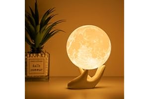 ‎BALKWAN Balkwan Mondlampe, Mond Lampe 3D Druck Mond Lampe Dimmbar USB Lade Touch Lampe für Kinder und Liebhaber Geburtstag Schlafzimmer Romantisches Geschenk (3.5 inch)