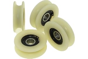 LASANA SMART MACHINES Confezione da 4 ruote per puleggia in nylon con scanalatura rotonda da 10 mm, diametro 45 mm, cuscinetto 10 mm, capacità 50 kg, lavorate con precisione nell'UE (45-10-10)