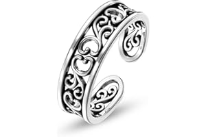 LeCalla 925 Sterling Silver Toe Ring for Women | Antique Simple Open Adjustable Toe-Ring | Minimalist Toe Rings for Gifting