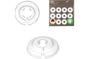 FUX 10 stycken individuella rosetter för värmerör, olika storlekar för rördiametrar från 15 mm till 22 mm, trim, kylarrör, lock, biologisk polyeten vit (22 mm)