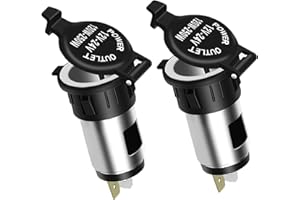 RUNQIN OUTDOOR RUNQIN 2 Piezas Zócalo del Encendedor de Cigarrillos Outlet 12V/24V CC, Toma de Encendedor | Enchufes Adaptador Universal, Enchufe Mechero Polvo Impermeable para Barcos,Coches,Motocicletas, ATV, RV