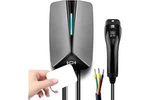 Convitex Wall-box EV Charger 7 KW 32A, Type 2 Electric Car Charger, EV Charging Station with 5m Cable, Electric Vehicle Charger with 2 RFID Cards 220V AC IP65 | IEC 62196-2 | CE