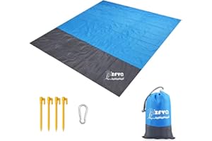 ZFYQ Coperta da Spiaggia, 200 x 210 cm Anti Sabbia Portatile Coperta da Picnic con 4 Picchetti Fixed per Picnic, Spiaggia, Viaggi, Escursionismo, Campeggio e Altro