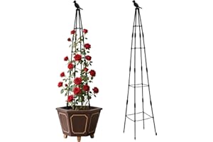ASSRECT Garden Obelisks for Climbing Plants, 160cm Garden Tower Obelisk Trellises, Rustproof Metal Potted Plant Climbing Support for Indoor Outdoor Potted Plants Climbing Vine Rose Clematis