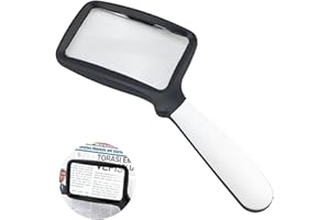 Okaywork Loupe de Lecture, Loupe grossissante avec Lumiere, 3X Foldable Reading Magnifier, 5 loupes LED à intensité Variable pour Personnes âgées atteintes de dégénérescence maculaire