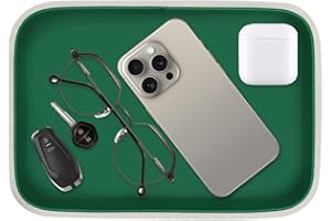 TUNJILOOL Bandeja de cuero - Bandeja para guardar, decorar y otros artículos de escritorio, apta para joyas, relojes,llaves, teléfonos móviles, carteras, monedas y otros artículos, oficina en casa