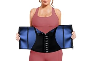 AOOWU Fascia Addominale Dimagrante, Regolabile Cintura Dimagrante Addominale con 3 File di Ganci Allenamento, Waist Trainer Belt Uomo Donna con cerniera, Fascia Sauna Accelerare Combustione dei Grassi