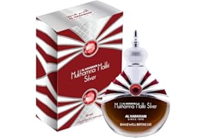 Al Haramain Mukhamria Maliki Silver - Olio profumato 30 ml, profumo a base di olio liscio e lussuoso | Fragranza fresca e lussuosa