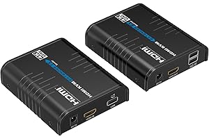 PremiumCord Extender KVM HDMI 4K con USB 2.0 fino a 120 m su LAN, Over IP, Cat5/5E/6, UHD 4K 2160p 60Hz, Full HD 1080p, 4:4:4, HDMI 2.0, HDCP 2.2, Robusto Alloggiamento in Alluminio