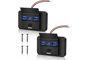 Daakro 2 sztuki USB ładowarka samochodowa 12 V, 72 W, Dual QC3.0, USB i PD3.0, typ C, szybka ładowarka do telefonu komórkowego, wodoszczelna, z przełącznikiem 12 V/24 V, do przyczep kempingowych,