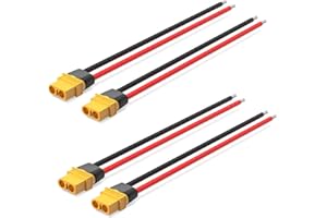 ELFCULB 4 prese XT60 con cavo da 12 AWG, XT60 femmina per cavo batteria RC Lipo (15 cm)