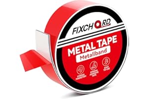 FIXCHORD Metal Tape with Adhesive Backing, Self-Adhesive for Safety, 1 m x 35 mm for Tonies and Magnets