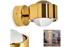 HOFSTEIN Aplique Effect Sapri - Lámpara de pared esférica - Punto de pared de metal y lentes de cristal - Lámpara de pared con grandes efectos luminosos en colores dorados - Casquillo G9 - sin bombilla(s)