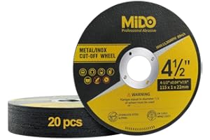 MIDO Professional Abrasive Cutting Discs 20 PCS 115 mm Ultra Thin 1mm Metal Cut off Wheels Stainless Steel Cutting Wheel for Angle Grinder