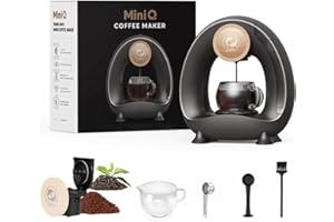 i Cafilas Electrische Kaffeemaschine Mini Kaffeebrüher für gehalten Kaffee,Americano 2-en-1 Mini One Cup Caffeebrüher/Teebrewer, 120-240 ml (Noir)