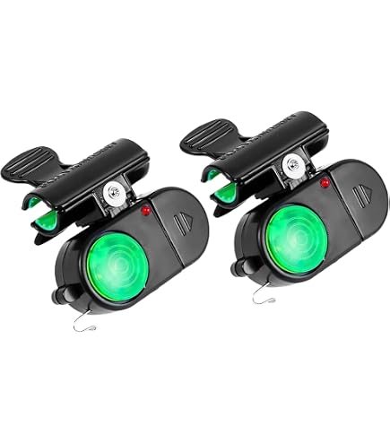 Lot De 3 Alarmes Lumineuses Pour Canne à Pêche - LED Rouge/Verte, Alerte De Touche | Pêche De Nuit