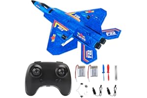 NAVESO Avion F22 Rc, 2.4 GHZ Avion de Chasse Télécommandé F22, 3 CH Avion Télécommandé Raptor Fighter Planeur Volant Télécommandé à Stabilisation Gyroscopique et Deux Piles