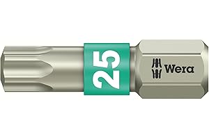 WERA 3867/1 Puntas TS SB TORX, acero inoxidable, TX 25 x 25 mm
