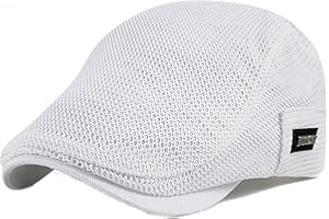 BIGOCO Berretto Piatto Baschi Traspirante Uomo,Coppola Irlandese Uomo Estiva Tessuto A Rete,Basco da Uomo Regolabile,Berretto da Flat cap Strillone Cappelli di Edera