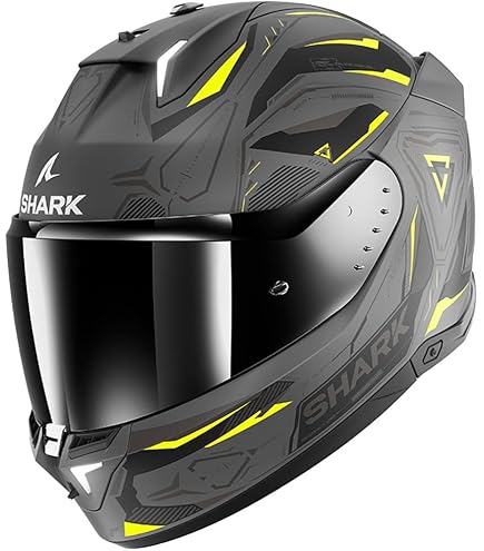 SHARK SKWAL I3 HELLCAT Motorradhelm – Mit Integrierten LED-Bremslichtern, Getöntem Visier, Größe L, ECE 22.06