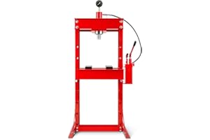 EBERTH Presse hydraulique d'atelier 30T avec manomètre, réglable en 8 positions, hauteur de travail 1070 mm, largeur de travail 600 mm, hauteur totale 1820 mm, 2 mâchoires d'appui, vérin hydraulique