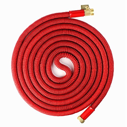 Best 50 'Hose Expanding, Strongest Expandable Garden Hose on the Planet. Solid Brass Ends, Double Latex Core Extra Strength Fabric