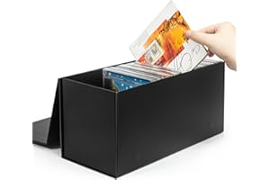 TUTATA CD-Aufbewahrungsbox, DVD-Aufbewahrungsbox, langlebig, 13 x 14 x 30 cm, mit Deckel, für bis zu 30 CDs, Schwarz, 1 Stück