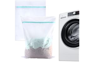 PIMOYS 2 Pcs Grand Filet Linge Machine à Laver, 60 x 80 cm Filet Linge Machine à Laver Grande Taille Filet de Lavage en Polyester Sac à Linge, Sac de Lavage pour Chemises Pull Manteaux Jupes