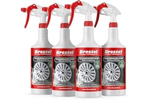 Brestol Lot de 4 nettoyants acides pour jantes en aluminium, jantes en acier, jantes de voiture, entretien des jantes, dépoussiérant de frein - 750 ml