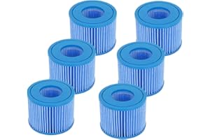 WuYan Juego de filtros de Agua de Cartucho Piscina de Repuesto para Best-way tamaño Vi Cartucho Compatible Lay-Z-SPA Miami Vegas Palm Springs París Mónaco（6 Pieces ）