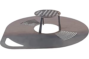 UNUS Plaque de grillage ronde, plaque de Barbecue en acier, plancha à grillades, plat de cuisson diamètre 80cm