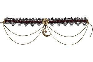 GRACEART Victorien Gothique Dentelle Choker Moon Steampunk Gear