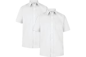 ZECO Boys School Short Sleeve, Non Iron Shirt - Twin Pack
