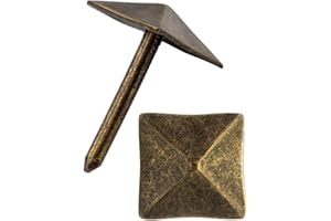 FUXXER Lot de 40 clous à tête décorative, pour meubles, coussins, aspect bronze vieilli, 12 x 12 mm