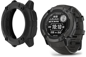 HOMTERN Cases for GARMIN Instinct 2X,Flexible Silicone Cover Shell Shockproof Scratch-Proof Protector Case Smartwatch Accessories for Garmin Instinct 2X ONLY,Black