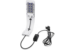 NICREW Lumière Clip pour Aquarium, Lampe LED Ultra Fine Blanc et Bleu, 40 Lumières, 8 W