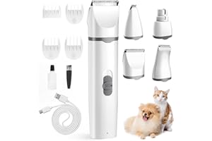 Airminti 4in1 tosatrice per cani e gatti, professionale, ricarica USB, due regolazioni di velocità, adatta per animali domestici di piccola e media taglia