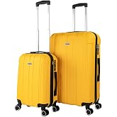 ITACA - Hard Travel Suitcases Set Trolley with Combination Lock and 4 Double Wheel 360&deg; Set Lightweight and Durable Travel Su