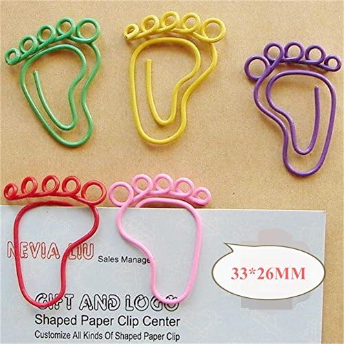Paper Clips, Cute Feet Shaped Clamps Bookmarks for Art Crafts, Scrapbooks Office School Supplies, Pack of 12 Assorted Colors