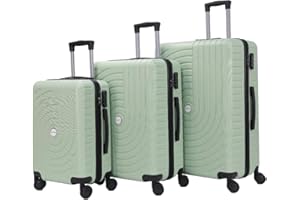 HOMEROKK PARIS Lot de 3 Valises 20"/24"/28" I Coque Rigide en ABS I Serrure à Code I 4 Roues à 360° I (Vert)